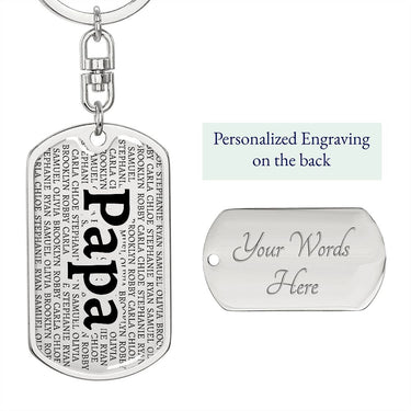 Personalized Grandkids Dog Tag Keychain - Love You This Much